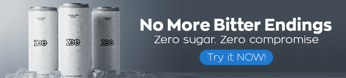Zee Sparkling Water – No More Bitter Endings. Zero sugar. Zero compromise. Try it now